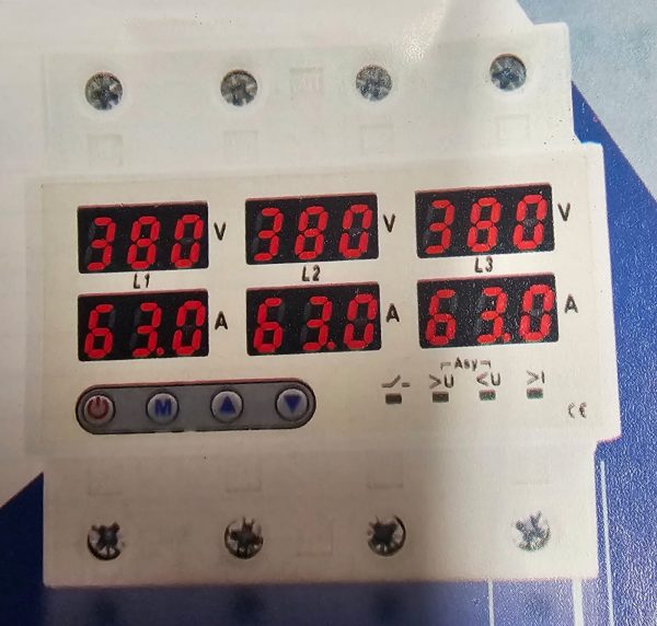 63A , 380V Dispay Three Phase Voltage and Current Protection